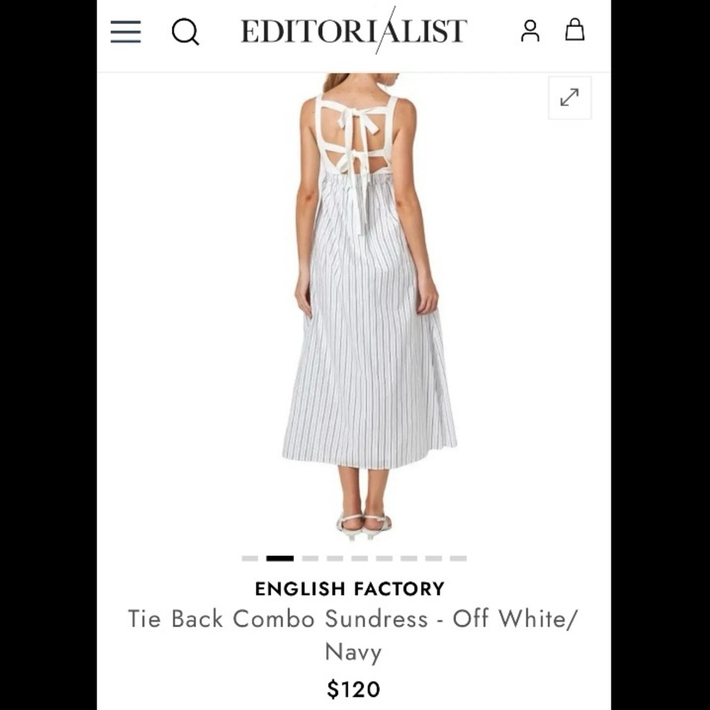 English Factory Tie Back Combo Sundress - Off White